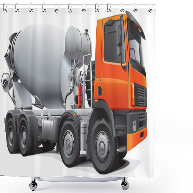 Personality  Large Concrete Mixer Shower Curtains