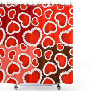 Personality  Vector Background With Fluffy Hearts. Shower Curtains