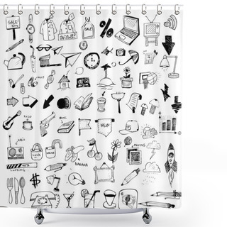 Personality  Set Of Web Icons Shower Curtains