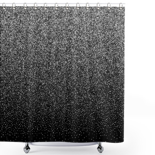 Personality  Silvery Small Confetti On A Black Background Shower Curtains