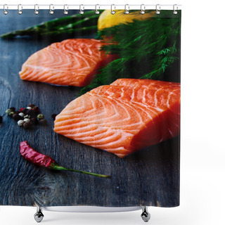 Personality  Salmon Shower Curtains