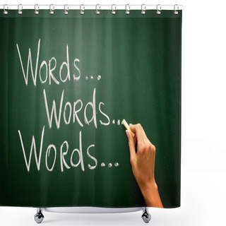 Personality  Handwritten With Chalk On A Blackboard - Words.. Shower Curtains