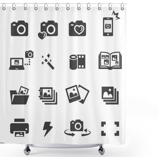 Personality  Photo Icon Set Shower Curtains