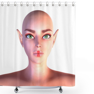 Personality  Close Up Portrait Of Fairy Shower Curtains