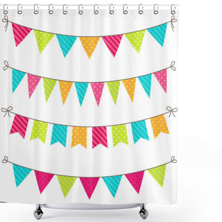 Personality  Vector Bunting Shower Curtains