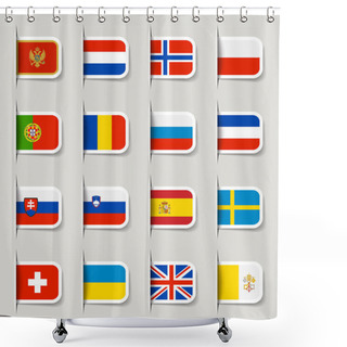 Personality  Label - European Flags Shower Curtains