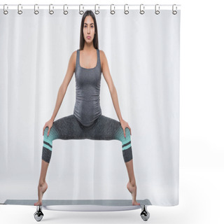 Personality  Pregnant Woman Practicing Yoga Shower Curtains