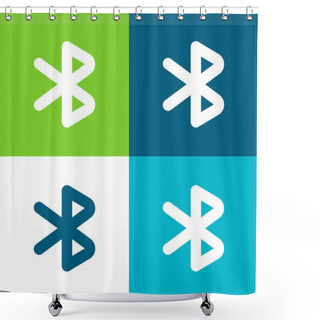 Personality  Bluetooth Symbol Flat Four Color Minimal Icon Set Shower Curtains