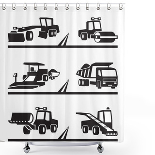 Personality  Road Construction Machinery Shower Curtains