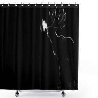 Personality  Deer With A Black Background Shower Curtains