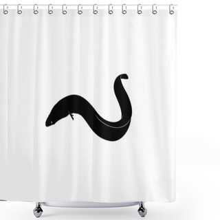 Personality  Eel Silhouette For Logo, Pictogram, Website, Apps And Or Graphic Design Element. Vector Illustration Shower Curtains