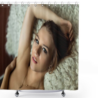 Personality  Sensual Young Woman Shower Curtains