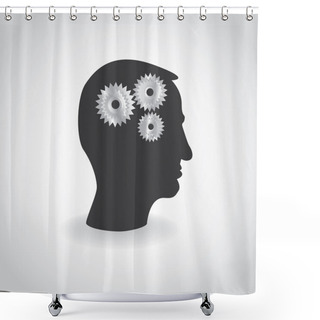 Personality  Cogs Or Gears In Human Head Shower Curtains