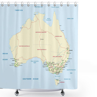 Personality  Vector Map Of The Wine-producing Regions In Australia Shower Curtains