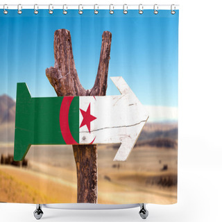 Personality  Algeria Flag Wooden Sign Shower Curtains