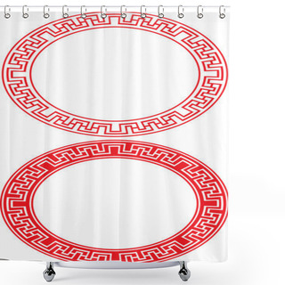Personality  Chinese Circle Ornament Shower Curtains