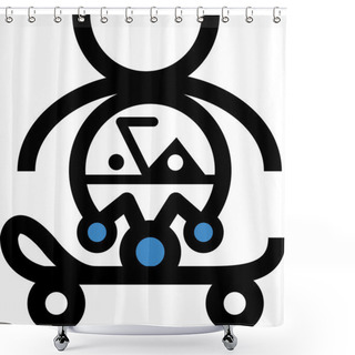 Personality  Jester Doing A Handstand On A Skateboard Shower Curtains