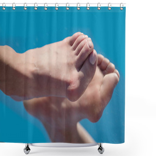 Personality  Step By Foot With Big Bone On Toy Shower Curtains