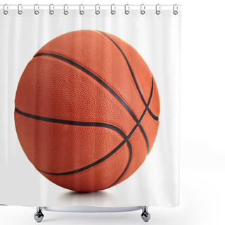 Personality  Basketball Ball Over White Background Shower Curtains