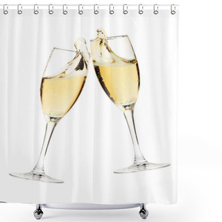 Personality  Cheers! Two Champagne Glasses Shower Curtains