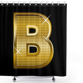 Personality  Golden Font Type Letter B Shower Curtains