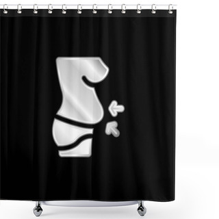 Personality  Belly Silver Plated Metallic Icon Shower Curtains