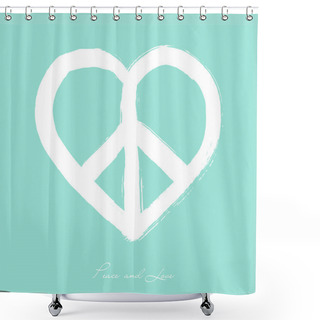 Personality  Isolated Heart Shape Peace Symbol Brush Style Composition EPS10 Shower Curtains