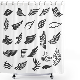 Personality  Wings. Set Of Vector Design Elements. Shower Curtains