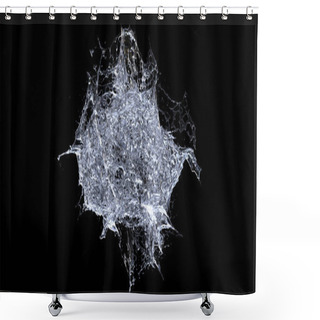 Personality  3D Rendering, Water Splash Explode From Center Around Itself. Hight Resulotion For Element Shower Curtains