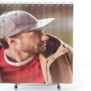 Personality  Young Bearded Man Traveler  Shower Curtains