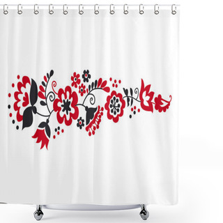 Personality  Traditional European Ukrainian Ornament. Rustic Floral Compositi Shower Curtains