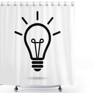 Personality  Light Bulb Line Icon Isolated On White Shower Curtains
