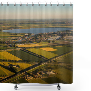 Personality  View Of The Earth Landmass Seen From An Airplane Window From Venice To Schiphol, Europe Shower Curtains