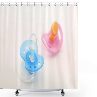 Personality  Baby Pacifiers On White  Shower Curtains