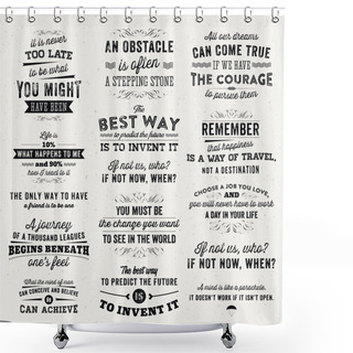 Personality  Set Of Quotes Typographical Posters Shower Curtains