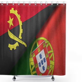 Personality  Angola And Portugal Two Flags Textile Cloth, Fabric Texture Shower Curtains