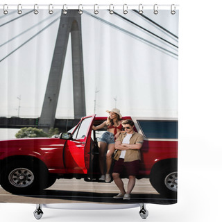 Personality  Couple With Classical Car Shower Curtains