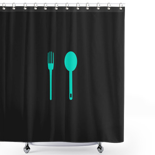 Personality  Fork And Spoon Icon Shower Curtains