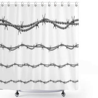 Personality  Twisted Barbed Wire Seamless Pattern Set Vector Shower Curtains