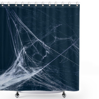 Personality  Creepy Halloween Background With Spider Web Shower Curtains