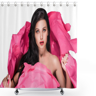 Personality  Beautiful Young Woman Shower Curtains