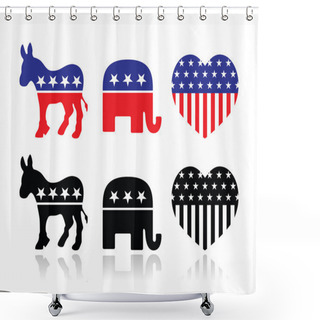 Personality  USA Political Parties Symbols: Democrats And Repbublicans Shower Curtains