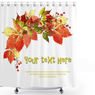 Personality  Card With Vine Leaves Shower Curtains