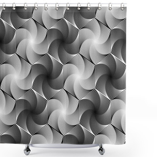 Personality  Design Seamless Monochrome Hexagon Geometric Pattern Shower Curtains