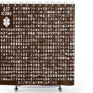 Personality  Medical Icon Collection Shower Curtains