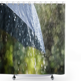 Personality  Rain Drops Falling On Umbrella Shower Curtains