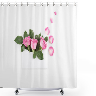 Personality  Pink Roses In Envelope Shower Curtains