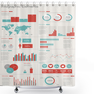 Personality  Infographic  Illustration. Shower Curtains