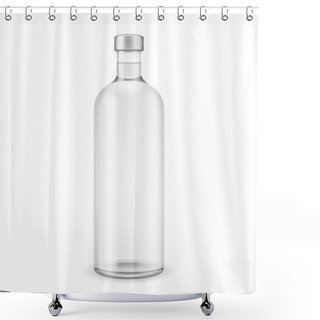 Personality  Glass Vodka Bottle With Silver Cap. Shower Curtains
