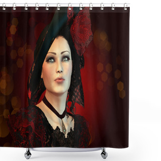 Personality  London Fashion Lady Shower Curtains